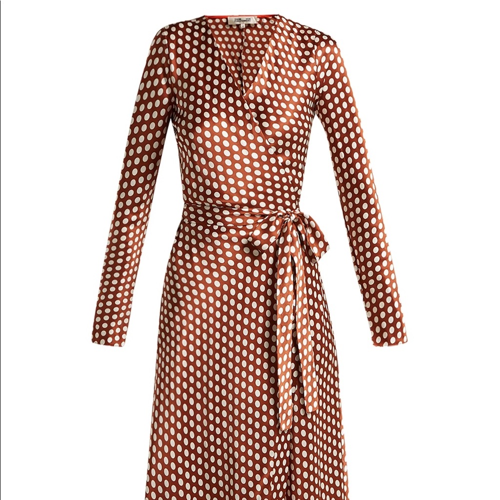 DVF Baker polka-dot wrap-around silk dress